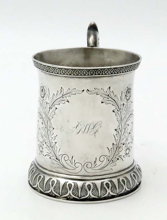 antique coin silver child's cup