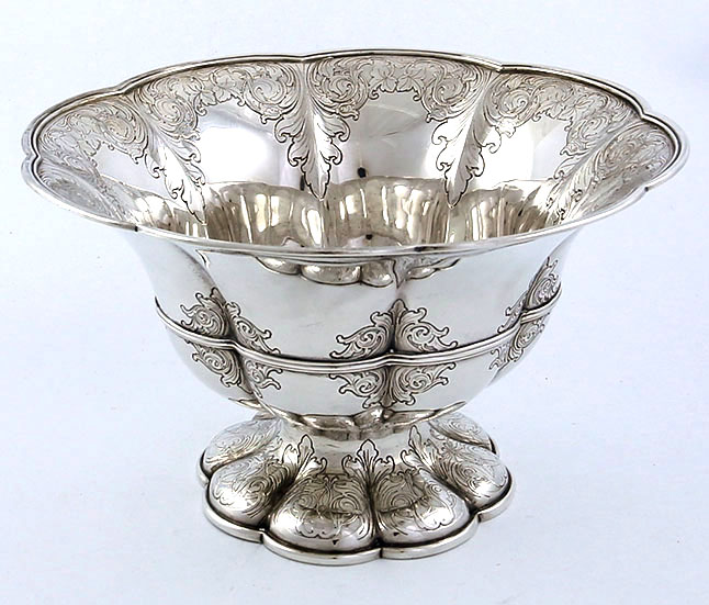 Tiffany acid eetched sterling foote fruit bowl