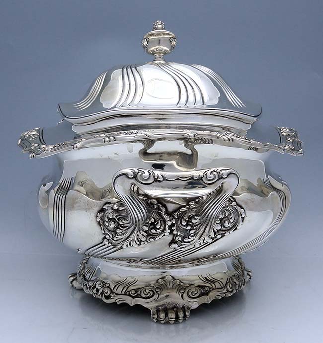 Large Tiffany antique sterling silver tureen