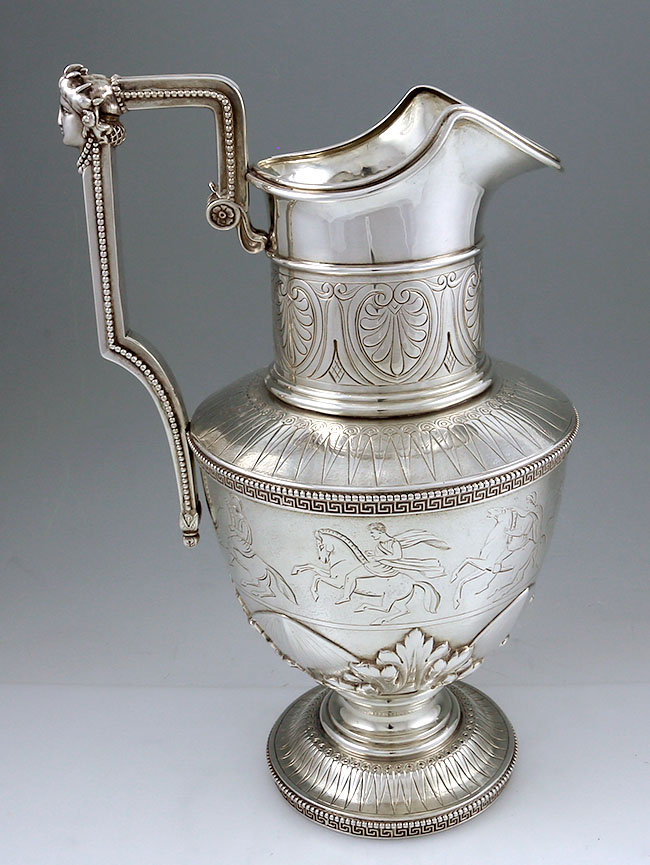 Tiffany 550 Broadway neo classical engraved ewer English sterling