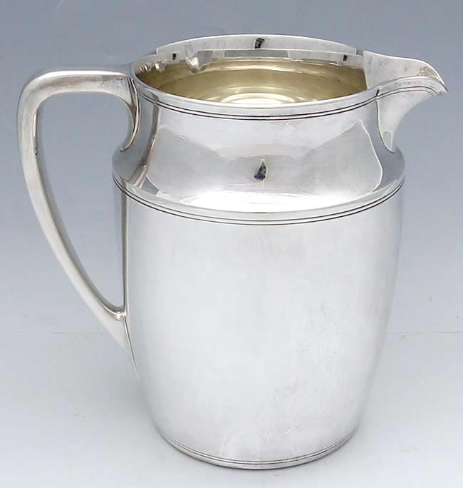Tiffany art deco plain sterling pitcher