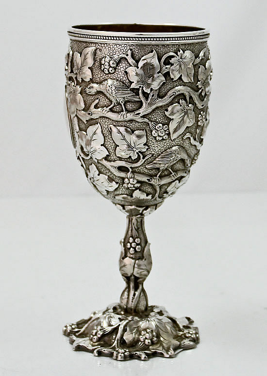 Tiffany goblet coin silver made by Grosjean and Woodward