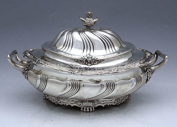 small Tiffany antique sterling silver covered  vegetable tureen