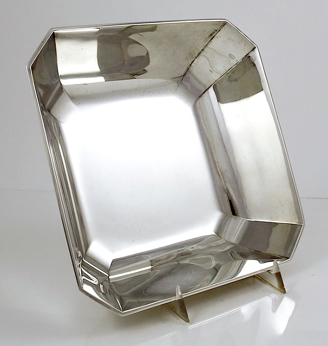 Tiffany square sterling silver bowl art deco