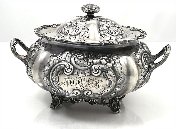 small antique sterling American silver tureen by Theodore B Starr of New York circa 1891