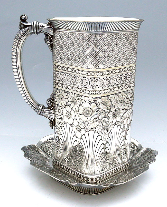 James Tufts quadruple plate pitcher and tray Aesthetic silver plated pitcher
