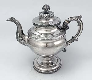 R & W Wilson coin silver teapot