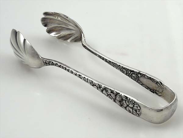 Schofield baltimore rose sterling large ice tongs decorated on both sides