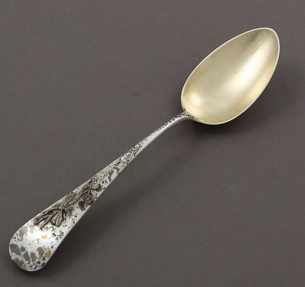 Gorham Cairo antique mixed metals dessert spoon measures seven inches