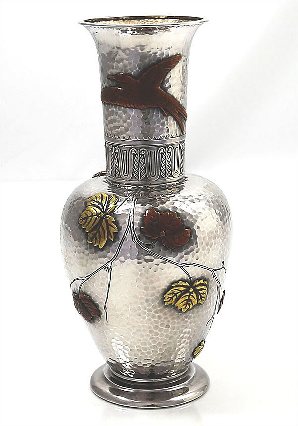Gorham sterling and mixed metals vase