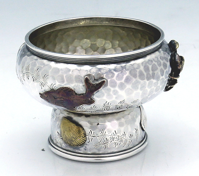 Tiffany antique sterling and mixed metals master salt