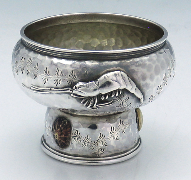 Tiffany antique sterling and mixed metals master salt