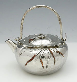 Rare Whiting miniature Japanese antique silver and mixed metals teapot circa 1880