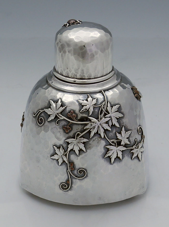 Whiting antique sterling hammered and mixed metals tea caddy 