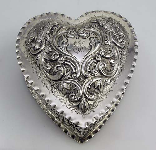 dominick & haff sterling repousse heart box