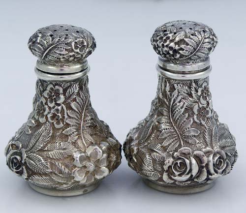 repousse sterling salt and pepper