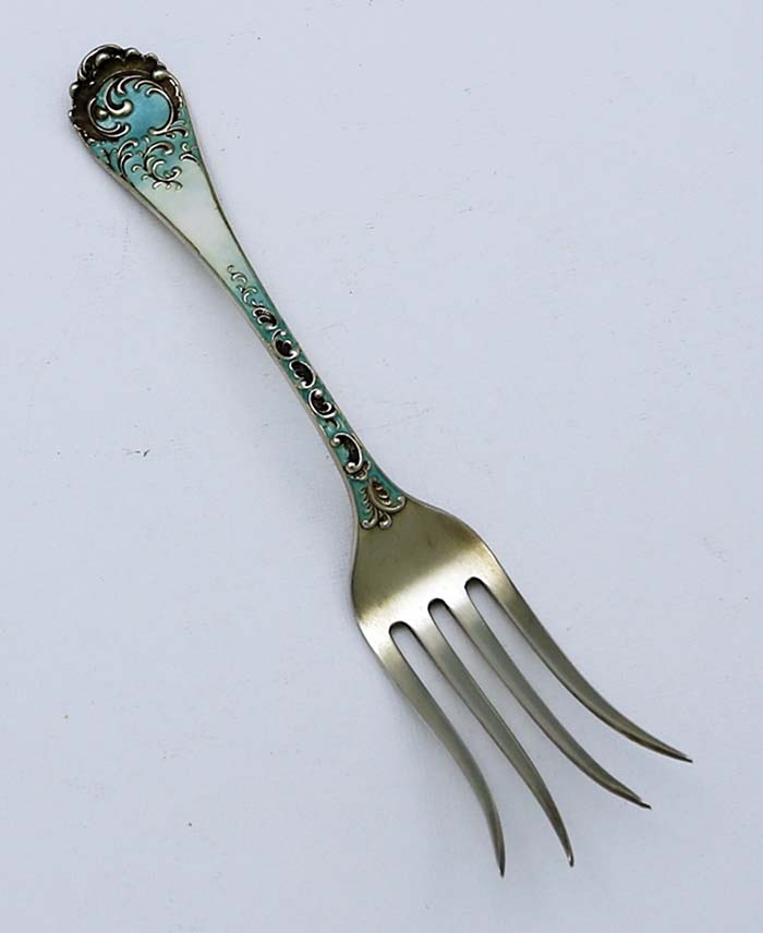 Shiebler sterling enamel fork