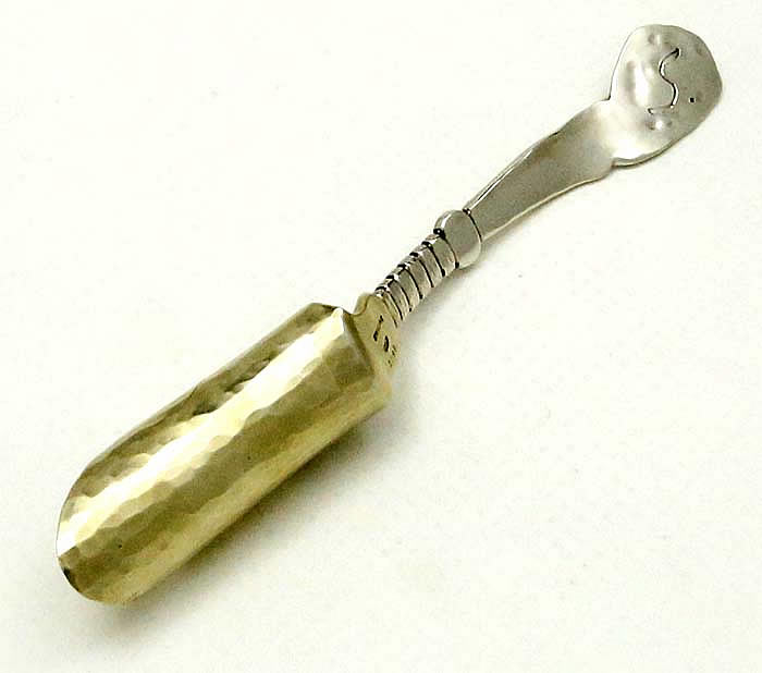 Shiebler antique sterling silver cheese scoop medallion Etruscan
