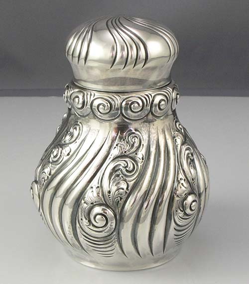 dominick and haff tea caddy antique silver