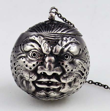 Gorham antique sterling man in the moon tea ball