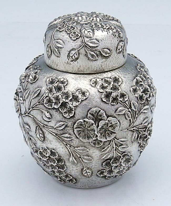 Kirk Repousse sterling tea caddy