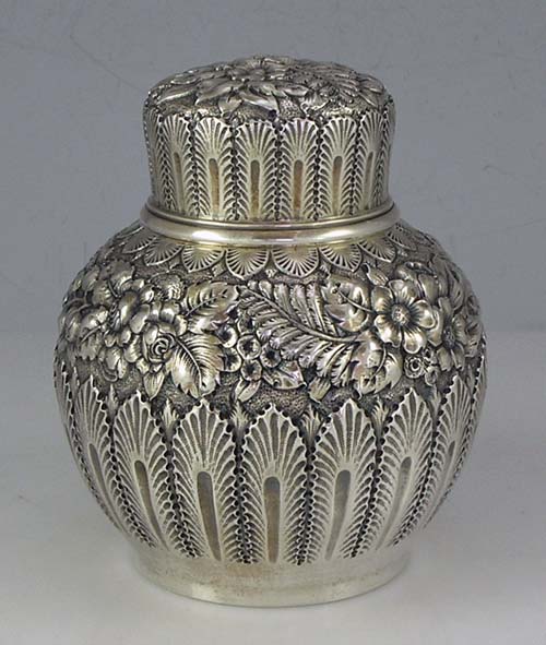 Tiffany antique silver tea caddy