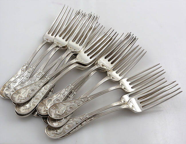 Tiffany Audubon sterling dinner forks