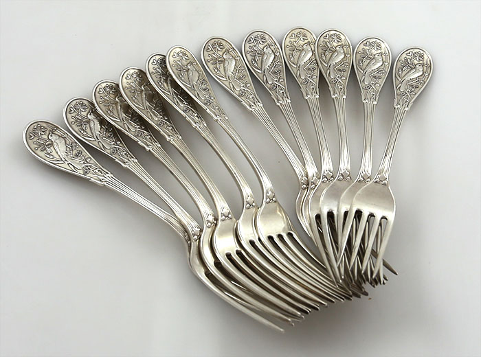 Tiffany Japanese sterling luncheon forks