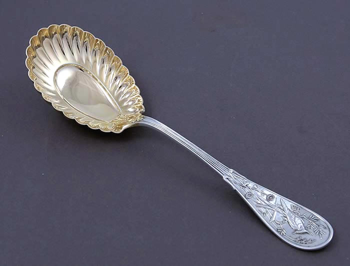 Tiffany Japanese sterling serving spoon with ruffled bowl