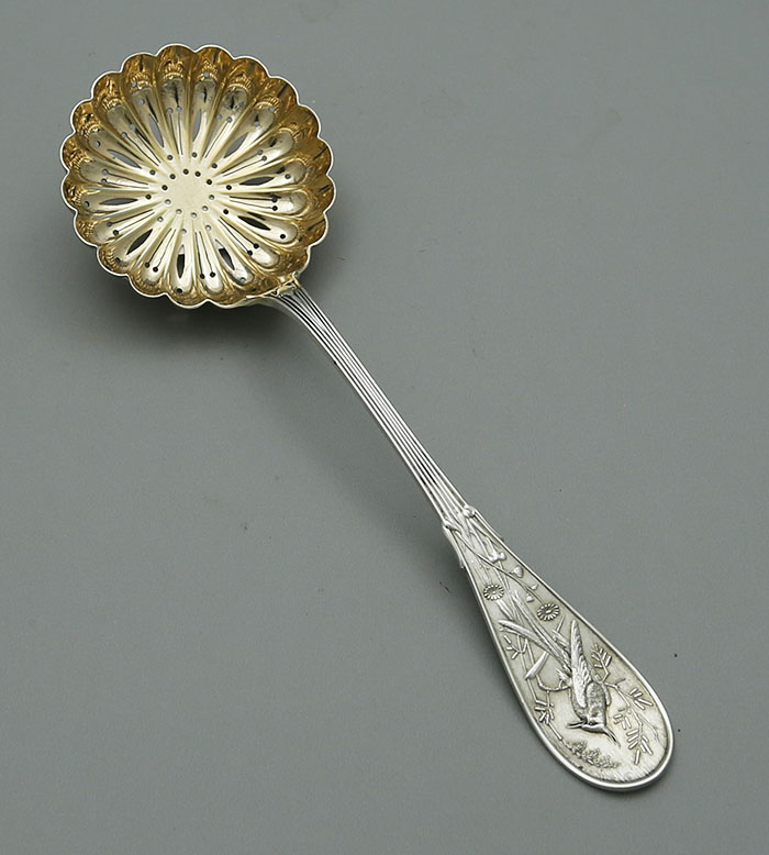 Tiffany Japanese antique sterling silver sifter spoon  