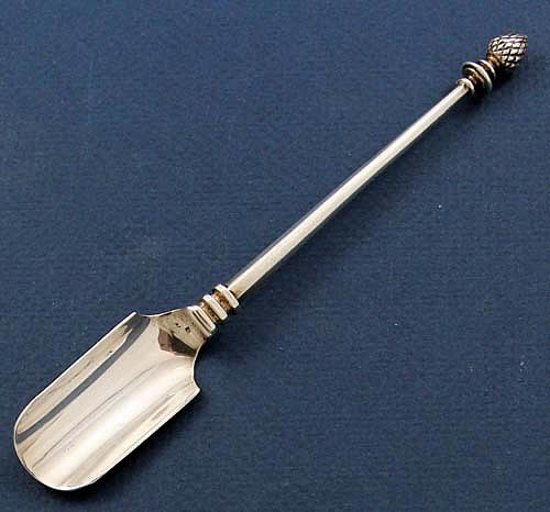 Tiffany sterling cheese scoop with pine cone terminal
