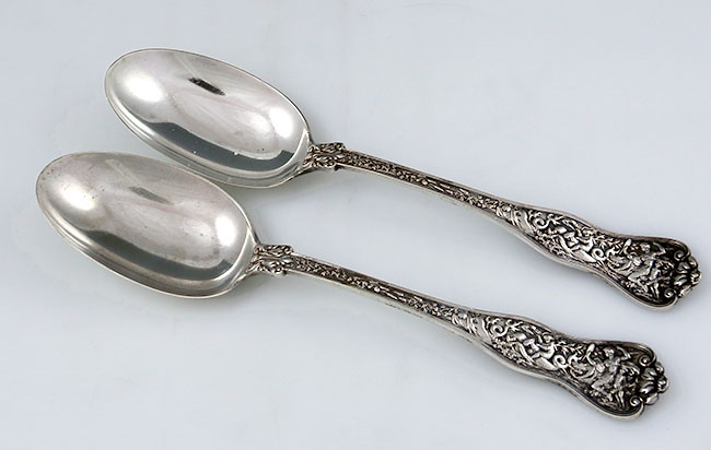 Two Tiffany Olympian tablespoons antique with C mark