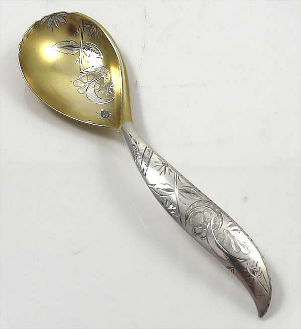 Towle antique sterling spoon with engraved detail