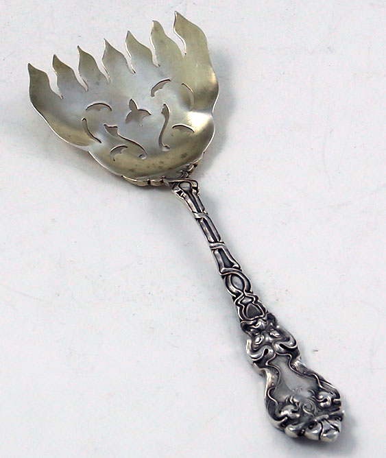 Unger brothers sterling sardine fork in the Duvaine pattern