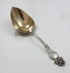 Wendt rams head antique sterling serving spoon