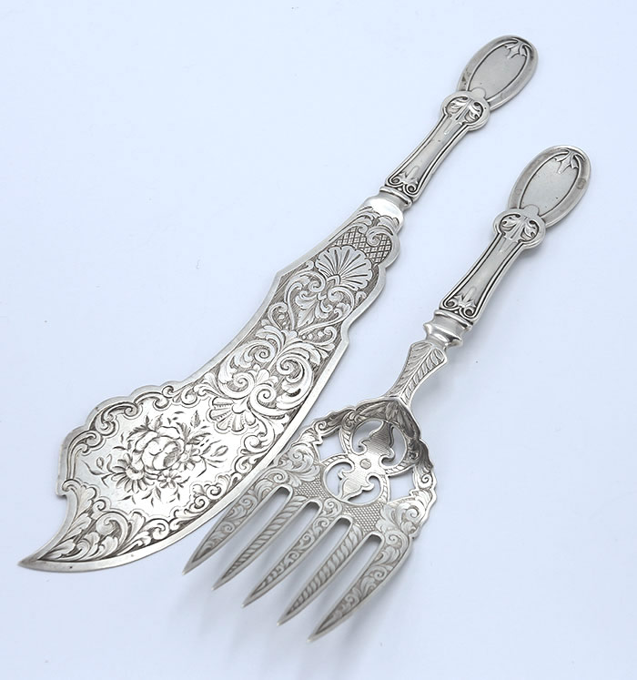 Whiting Gibney sterling two piece fish serving set