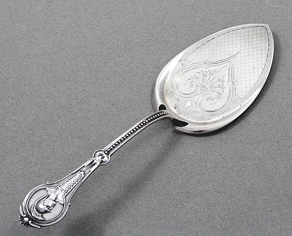 Wood and Hughes coin silver medallion pie server