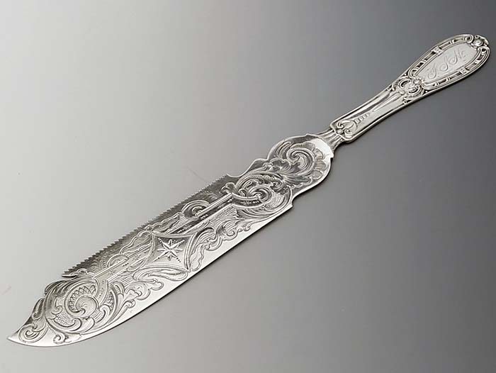 Albert Coles Jenny Lind serrated coin silver cake saw