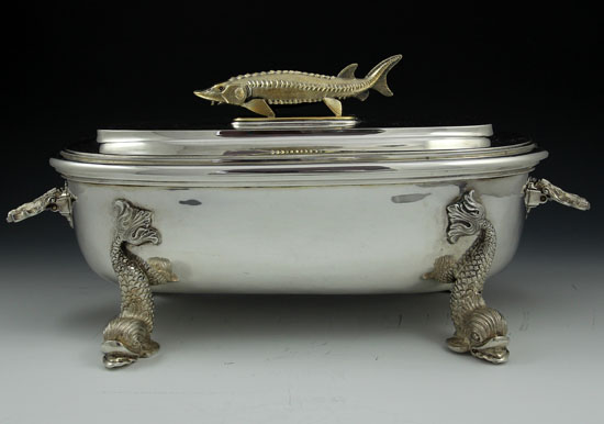 Rare  Asprey English sterling siolver hallmarked caviar container with matching spoon and liner
