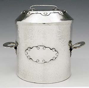 Thomas Brown & Son hammered sterling Cookie Jar