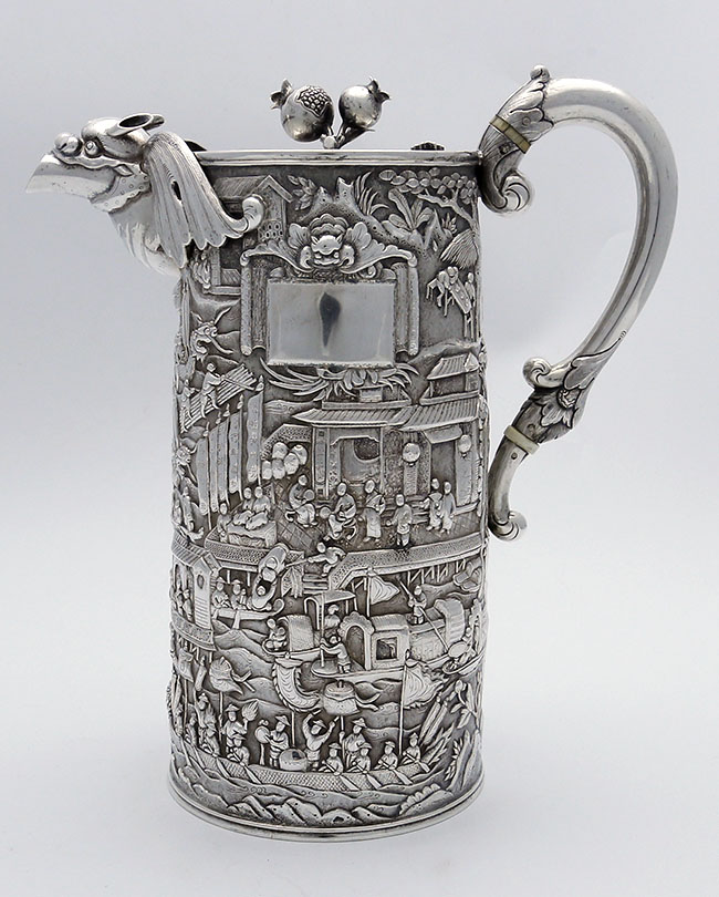 Chinese export silver coffee pot by Luen Wo
