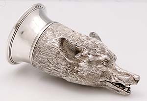 English sterling silver stirrup cup London 1864 by George and Charles Fox