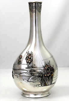 Gorham sterling and enamel vase