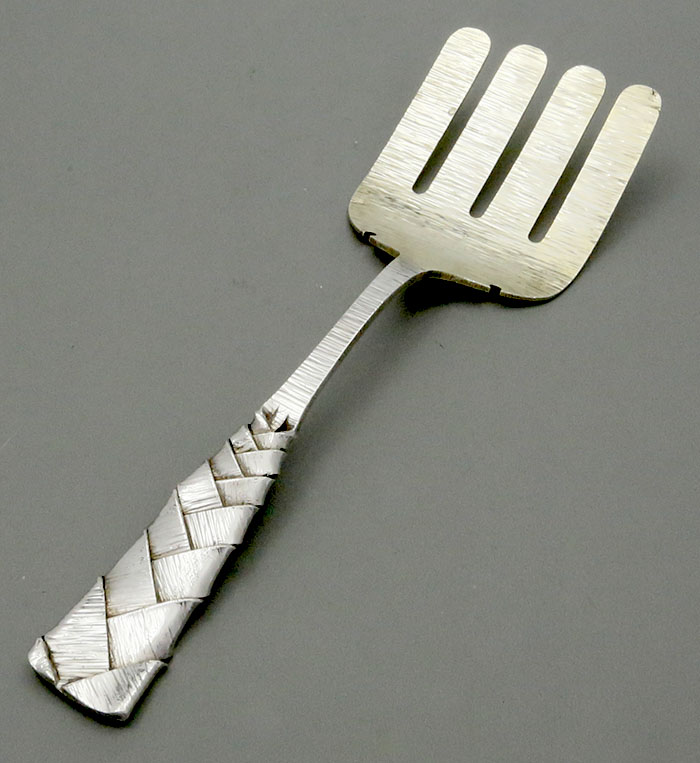 Durgin sterling silver asparagus fork braided handle