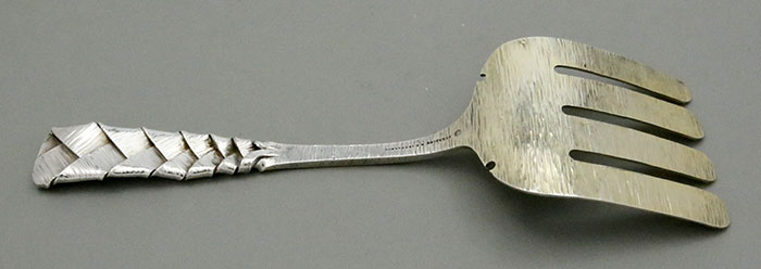 Durgin sterling silver asparagus fork braided handle