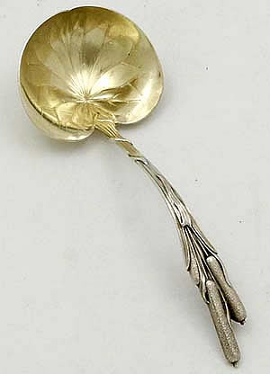 Durgin cattail sterling  silver ladle