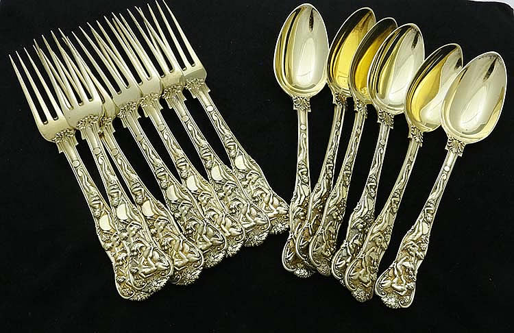 Bacchanalian spoons and forks william IV London 1834 maker WT 