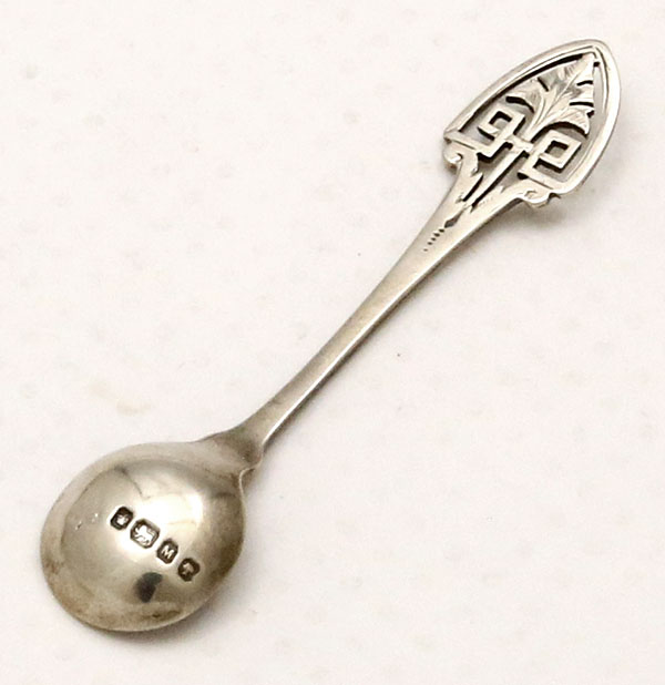 english silver reticulated salt spoons