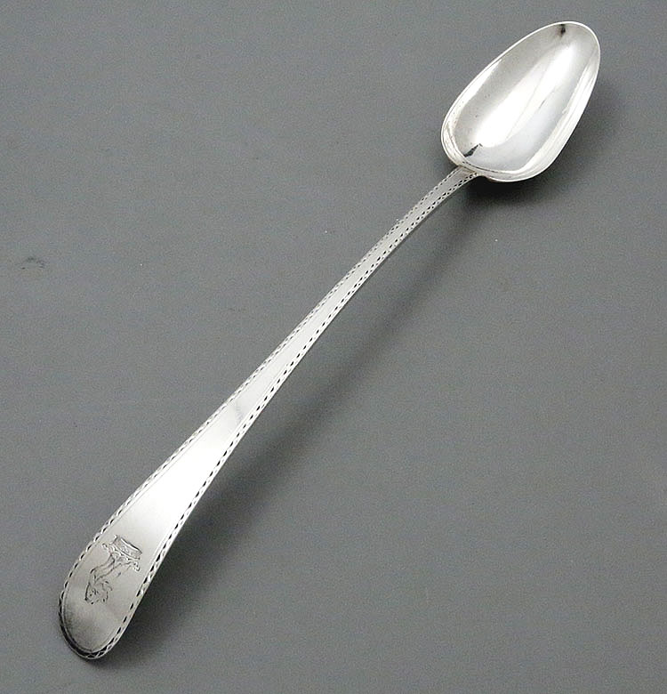 Hester Bateman English  antique silver stuffing spoon