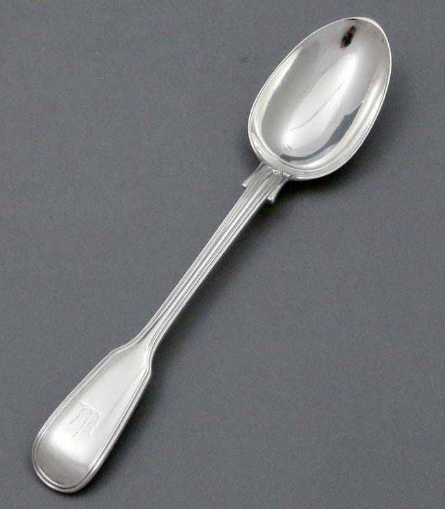 single fiddle thread antique dessert spoon George Adams London 1865